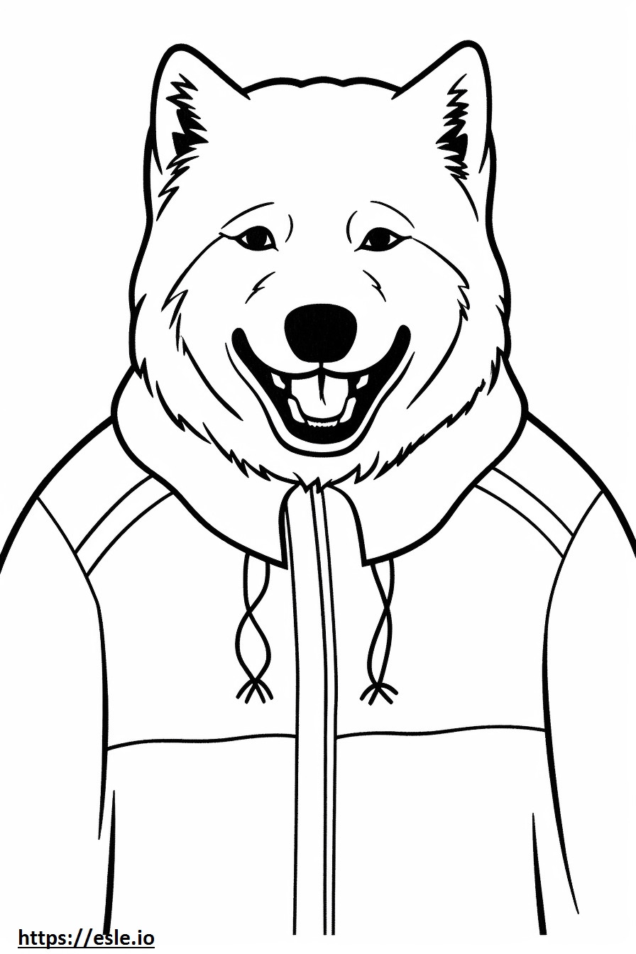 Emoji uśmiechu kanadyjskiego psa eskimoskiego kolorowanka