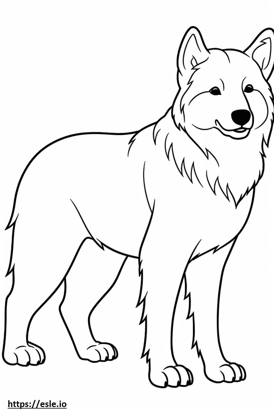 Coloriage Caricature de chien esquimau canadien à imprimer
