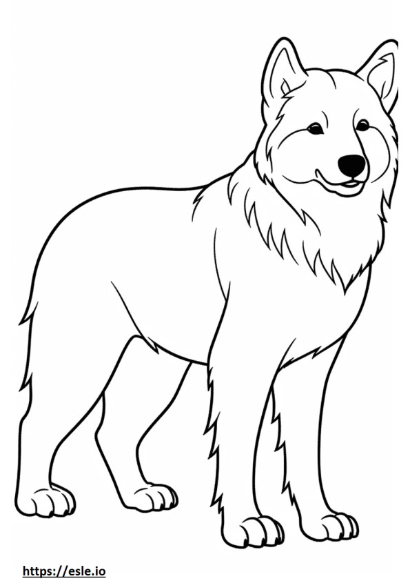 Canadian Eskimo Dog cartoon coloring page