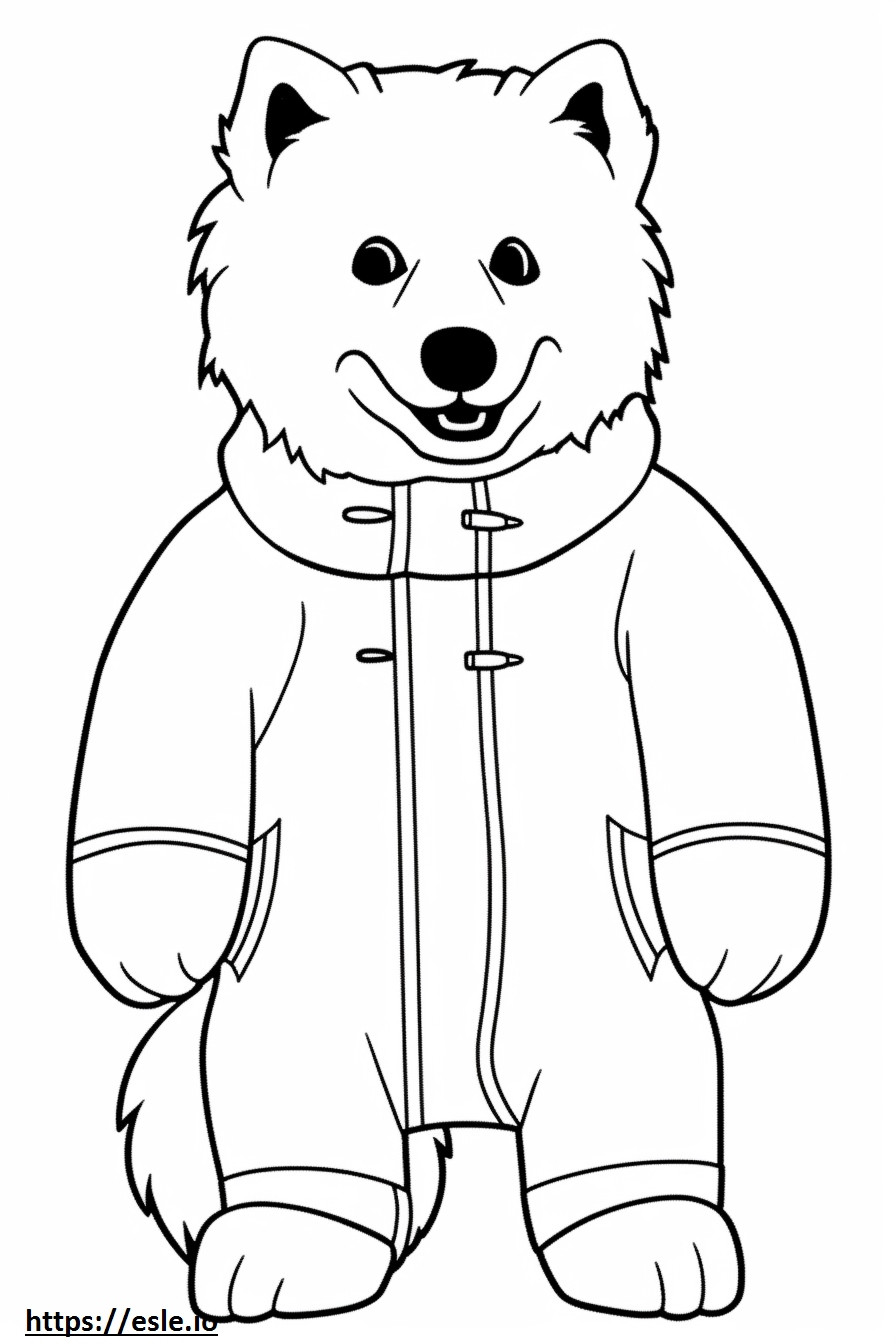 Dibujos animados de perro esquimal canadiense para colorear e imprimir