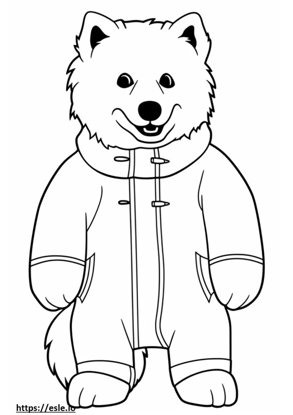 Dibujos animados de perro esquimal canadiense para colorear e imprimir