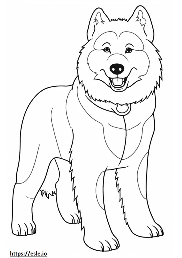 Canadian Eskimo Dog happy coloring page