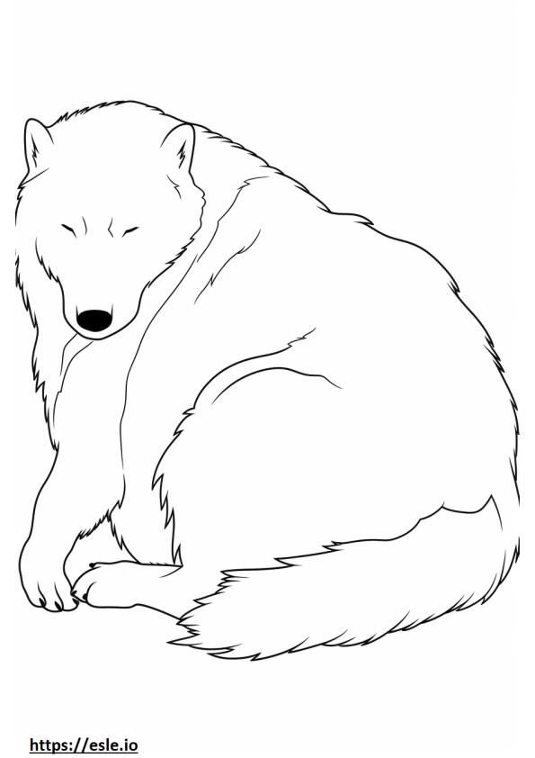 寝ているカナダのエスキモー犬 ぬりえ - 塗り絵