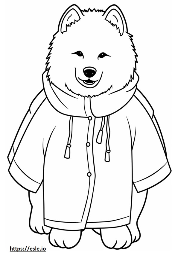 Kawaii Anjing Eskimo Kanada gambar mewarnai