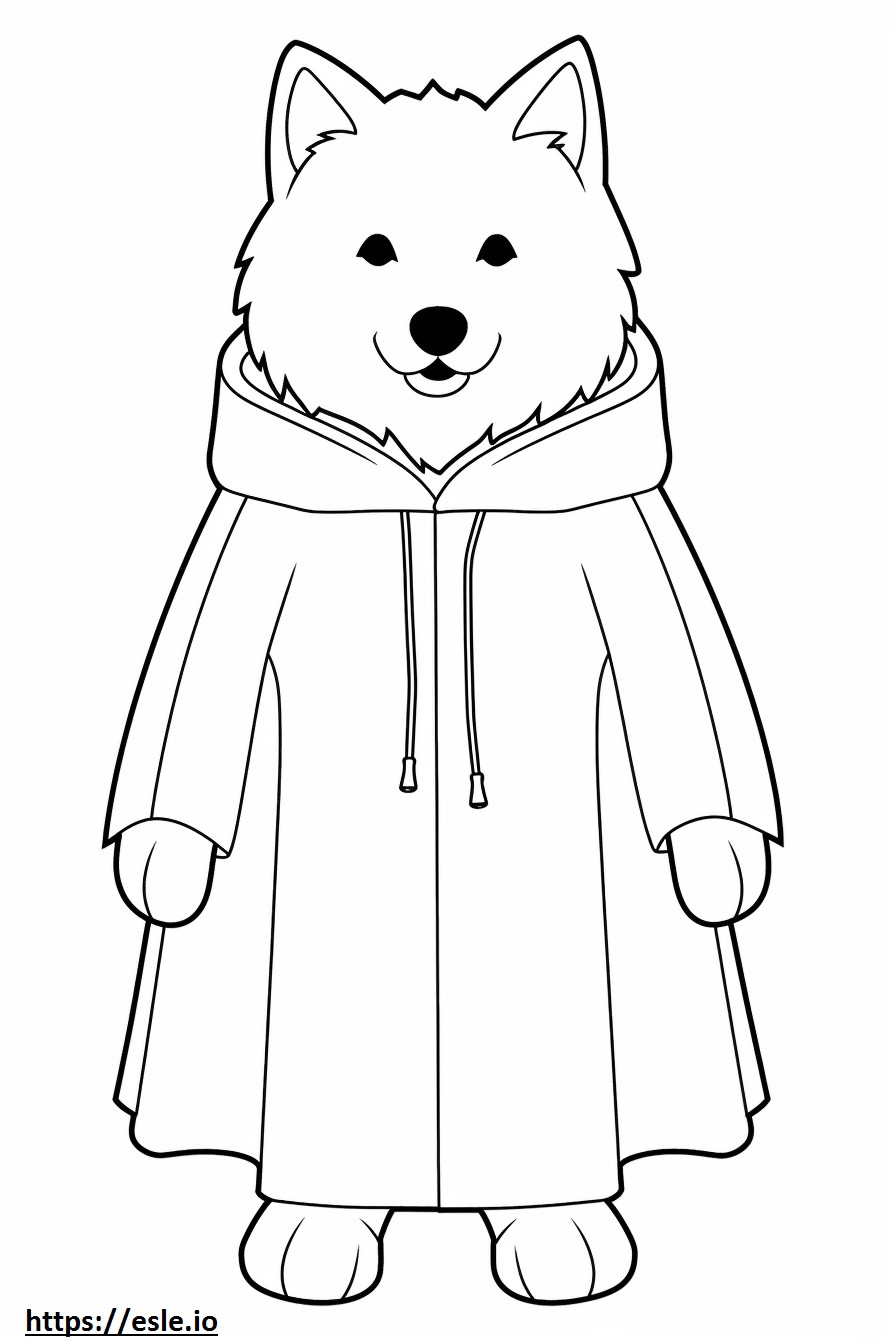 Coloriage Chien esquimau canadien Kawaii à imprimer