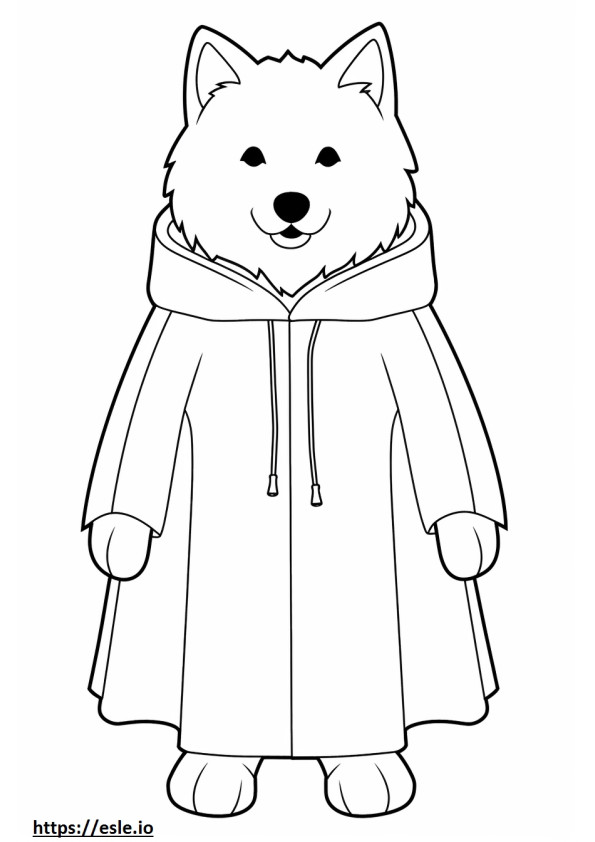 Cão esquimó canadense Kawaii para colorir