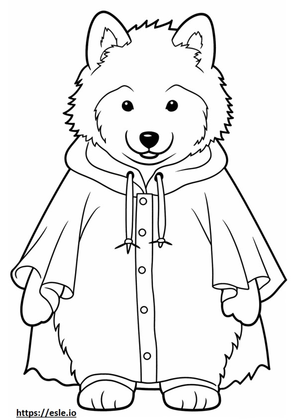 Canadian Eskimo Dog Kawaii coloring page