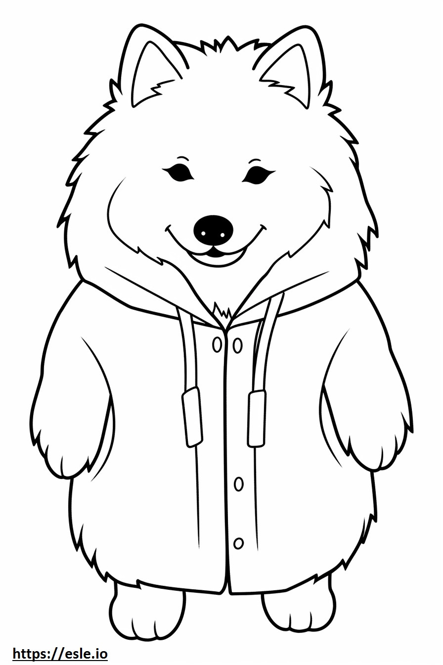 Kanada Eskimo Köpeği Kawaii boyama