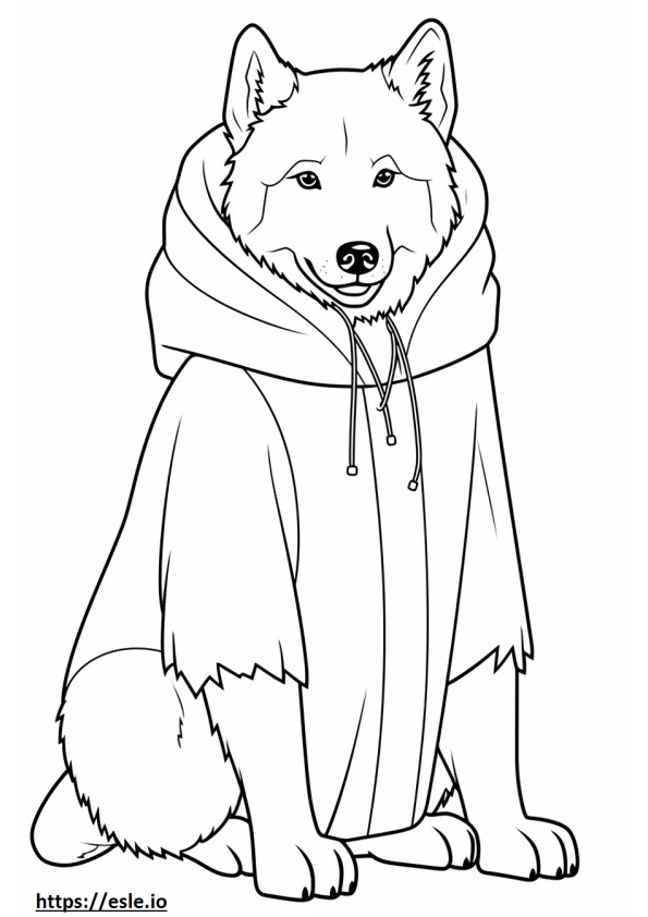 Canadian Eskimo Dog Friendly coloring page