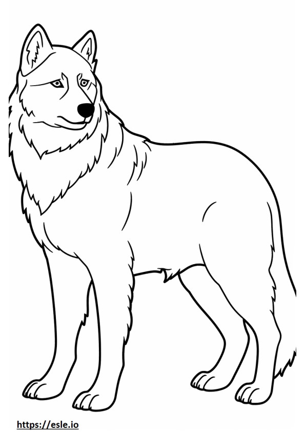 Canadian Eskimo Dog Friendly coloring page
