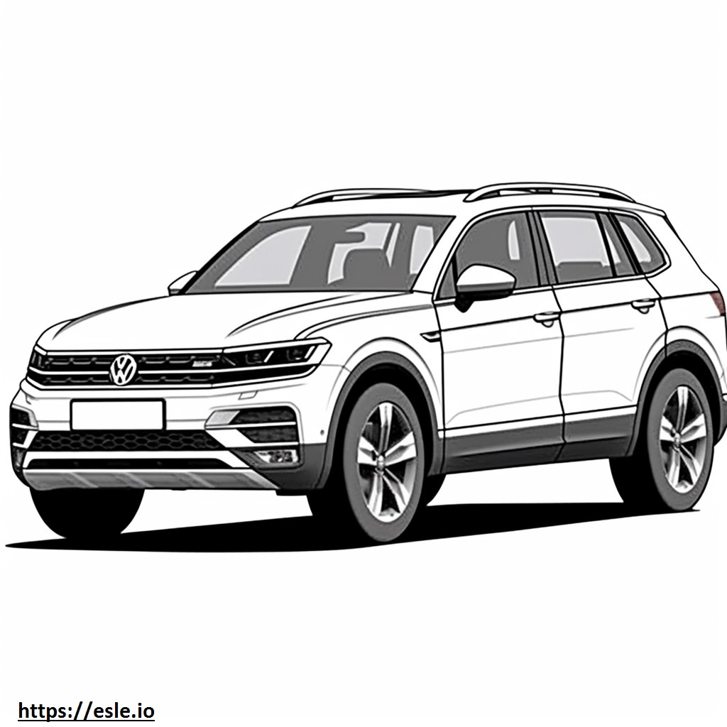 Volkswagen Tiguan R-Line 4motion 2024 gambar mewarnai