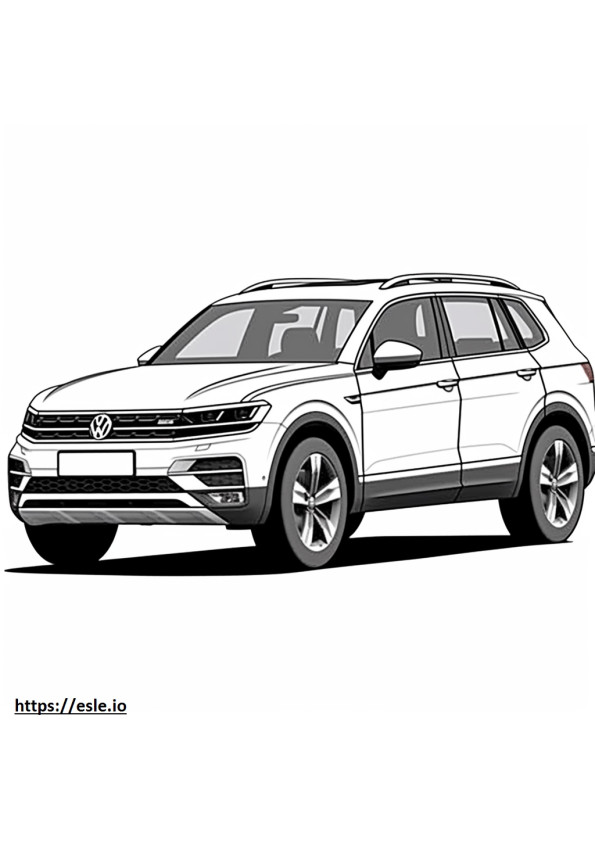 Volkswagen Tiguan R-Line 4motion 2024 gambar mewarnai