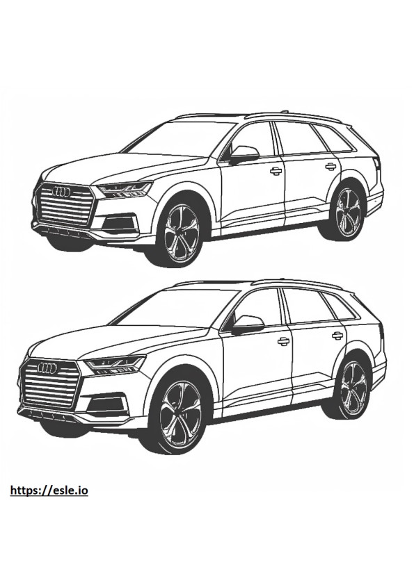 Audi Q7 quattro 2024 para colorear e imprimir