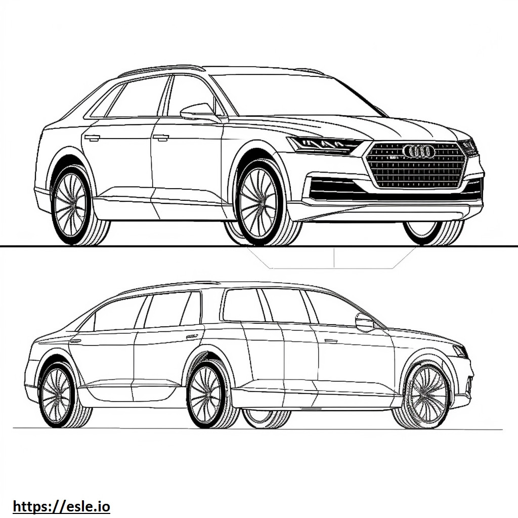Audi Q7 quattro 2024 para colorear e imprimir