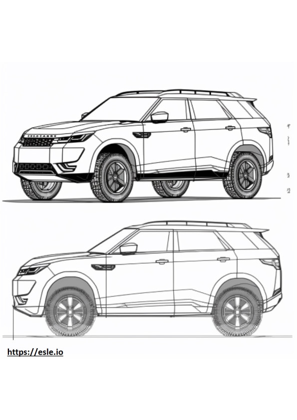 Coloriage Land Rover Range Rover Sport SVR MHEV 2024 à imprimer