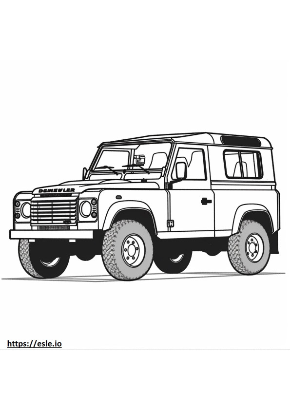 Land Rover Defender 90 MHEV 2024 ausmalbild