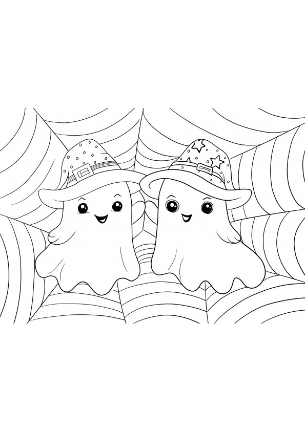 Feuille imprimable gratuite de drôles de jumeaux effrayants d'Halloween