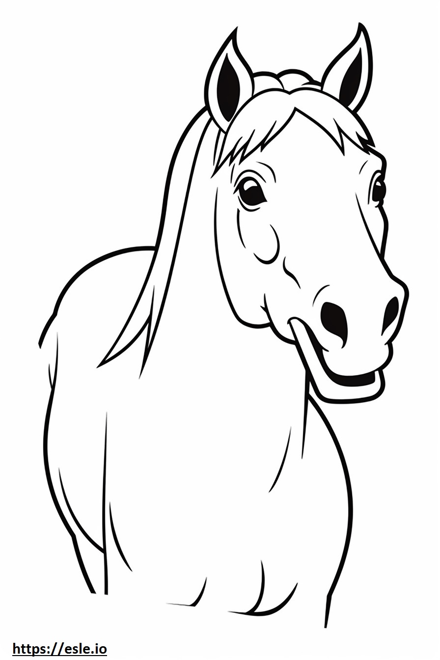 Emoji de sorriso de cavalo canadense para colorir
