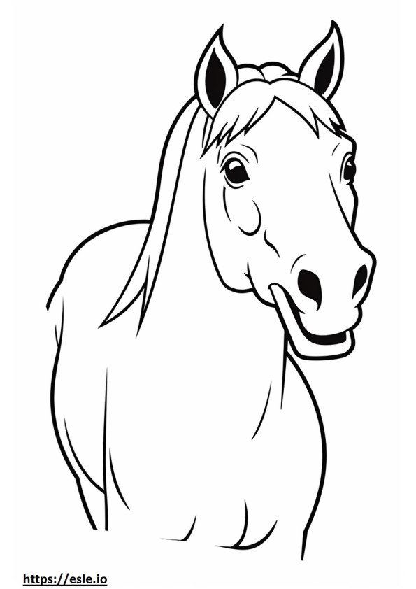 Emoji de sonrisa de caballo canadiense para colorear e imprimir
