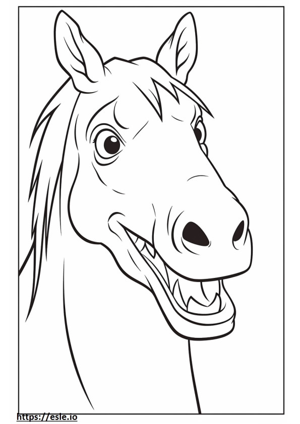 Emoji de sorriso de cavalo canadense para colorir
