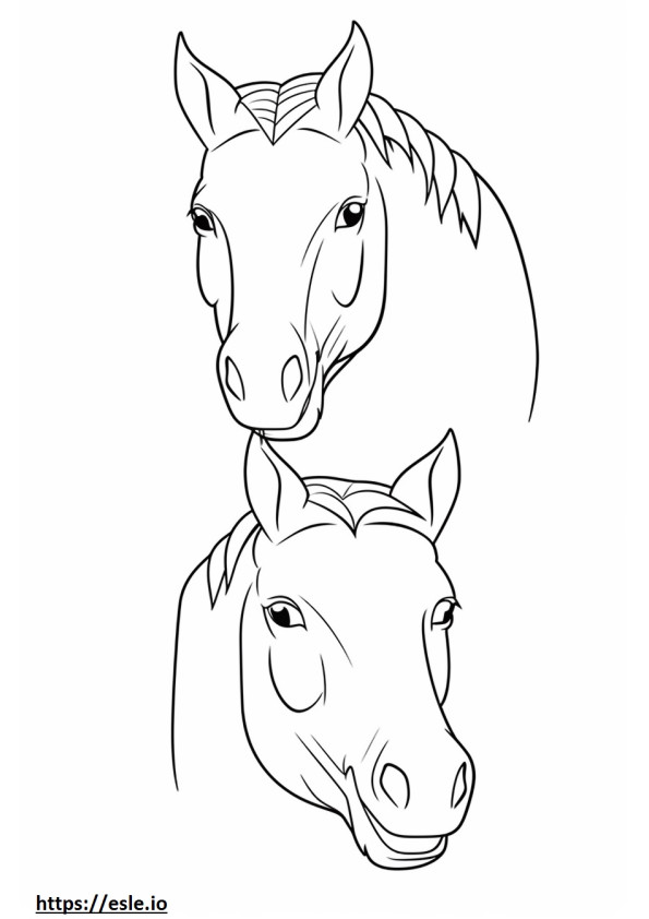 カナダの馬の笑顔の絵文字 ぬりえ - 塗り絵