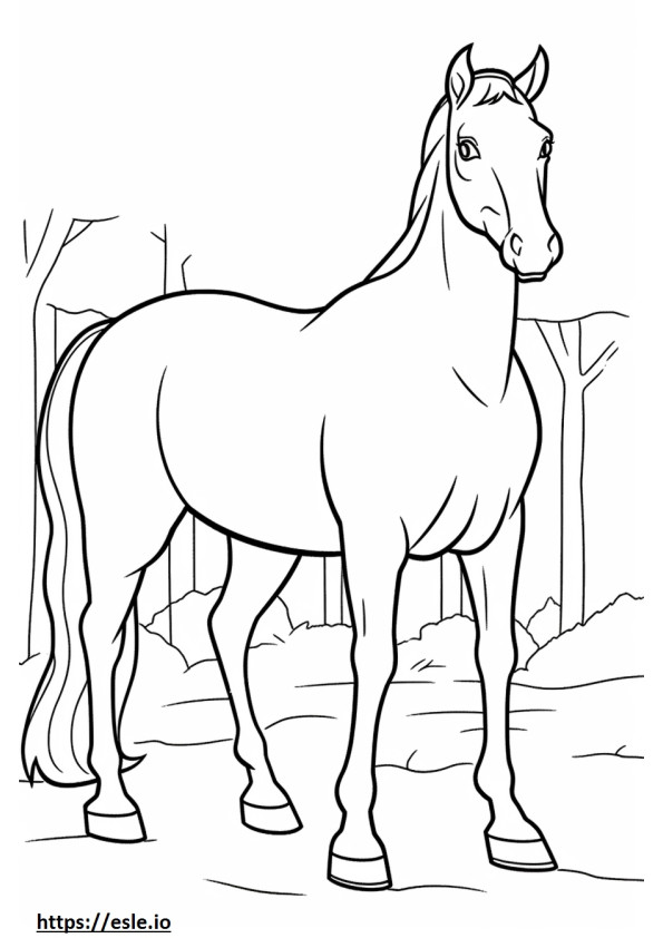 Coloriage Caricature de cheval canadien à imprimer