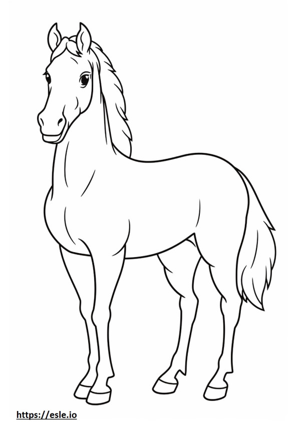 Kanadan hevonen Kawaii värityskuva