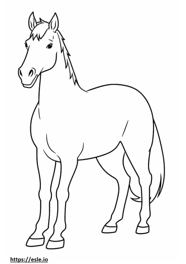 Kanadan hevonen Kawaii värityskuva