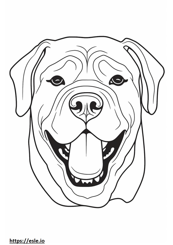 Cane Corso-Lächeln-Emoji ausmalbild