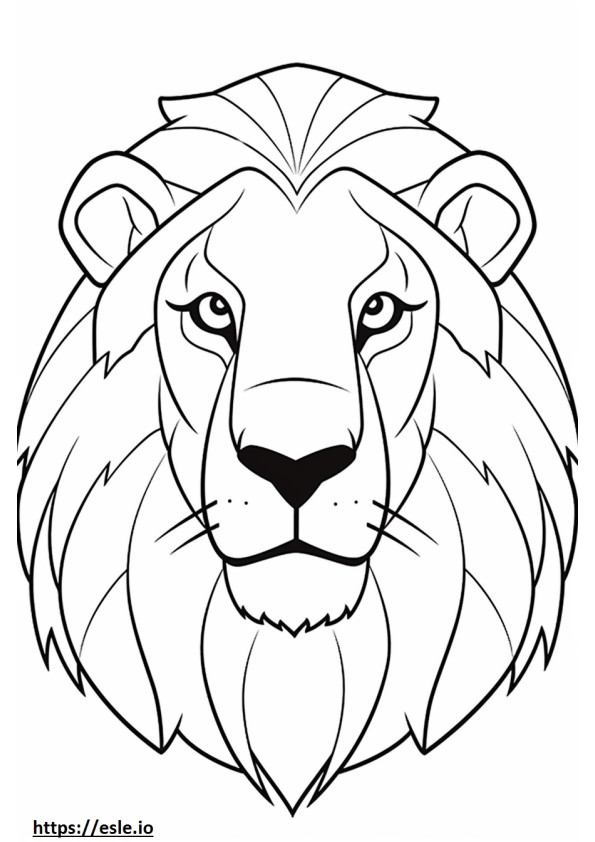 Coloriage Visage du Lion du Cap à imprimer