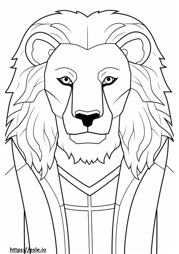 Cape Lion face coloring page