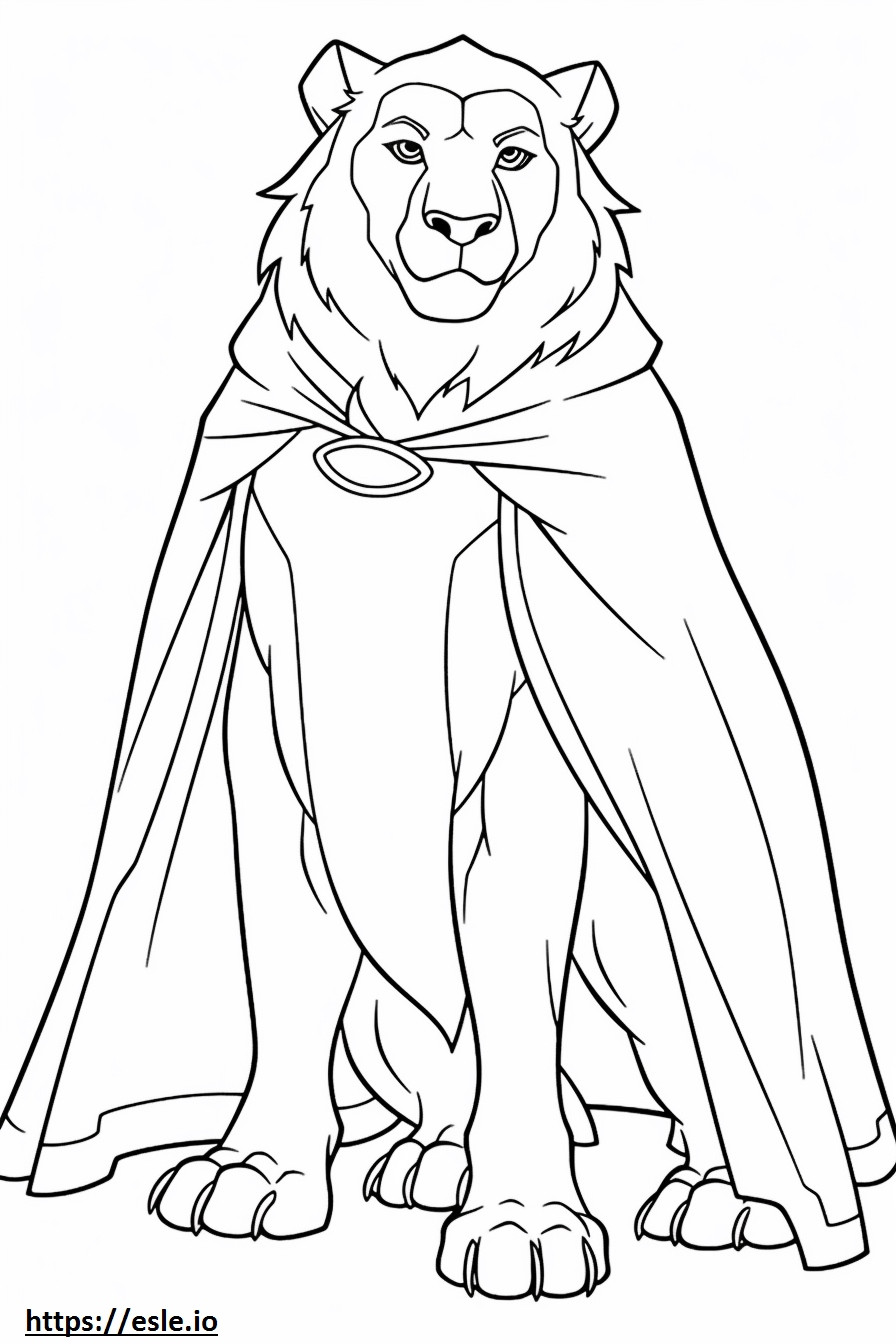 León del Cabo de cuerpo entero para colorear e imprimir
