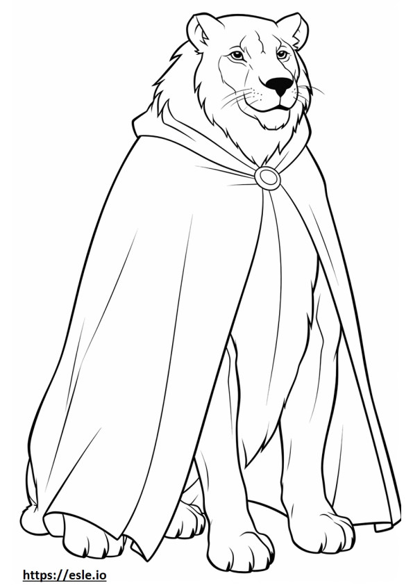 Cape Lion full body coloring page