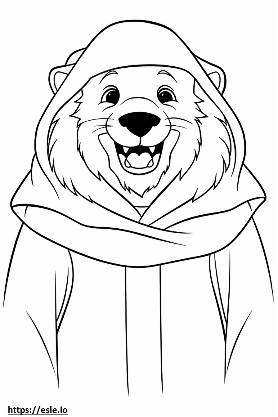 Emoji de sorriso do Leão do Cabo para colorir