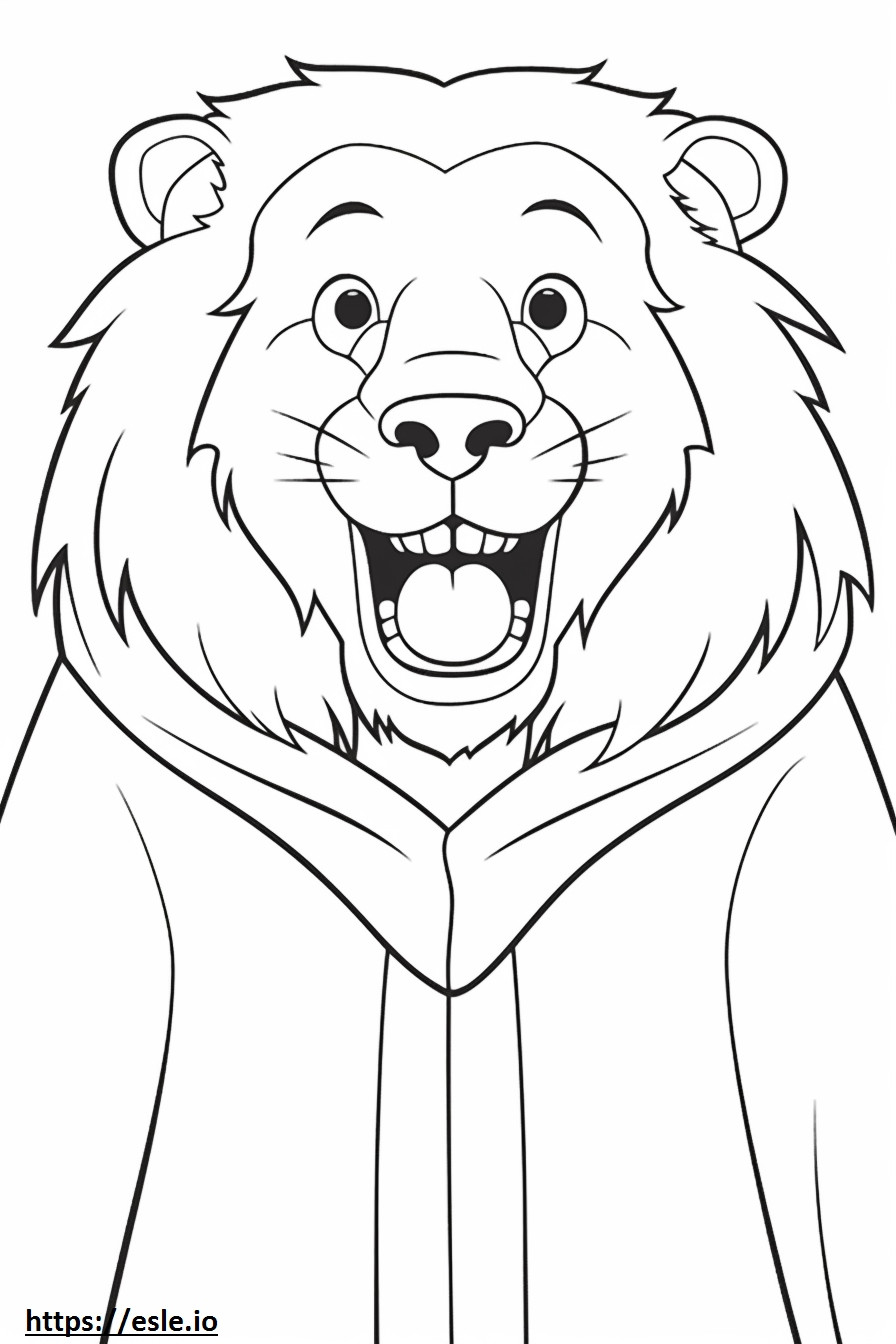 Coloriage Emoji sourire du Lion du Cap à imprimer