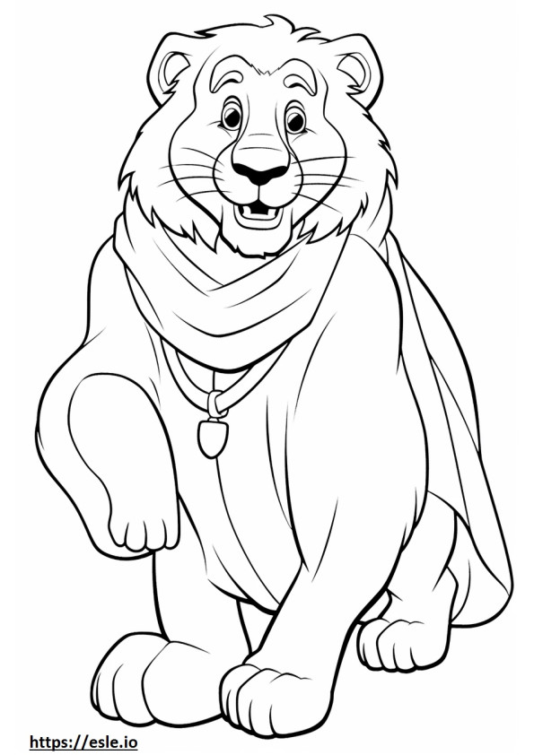 Coloriage Caricature du Lion du Cap à imprimer