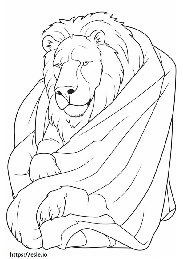 Cape Lion Sleeping coloring page