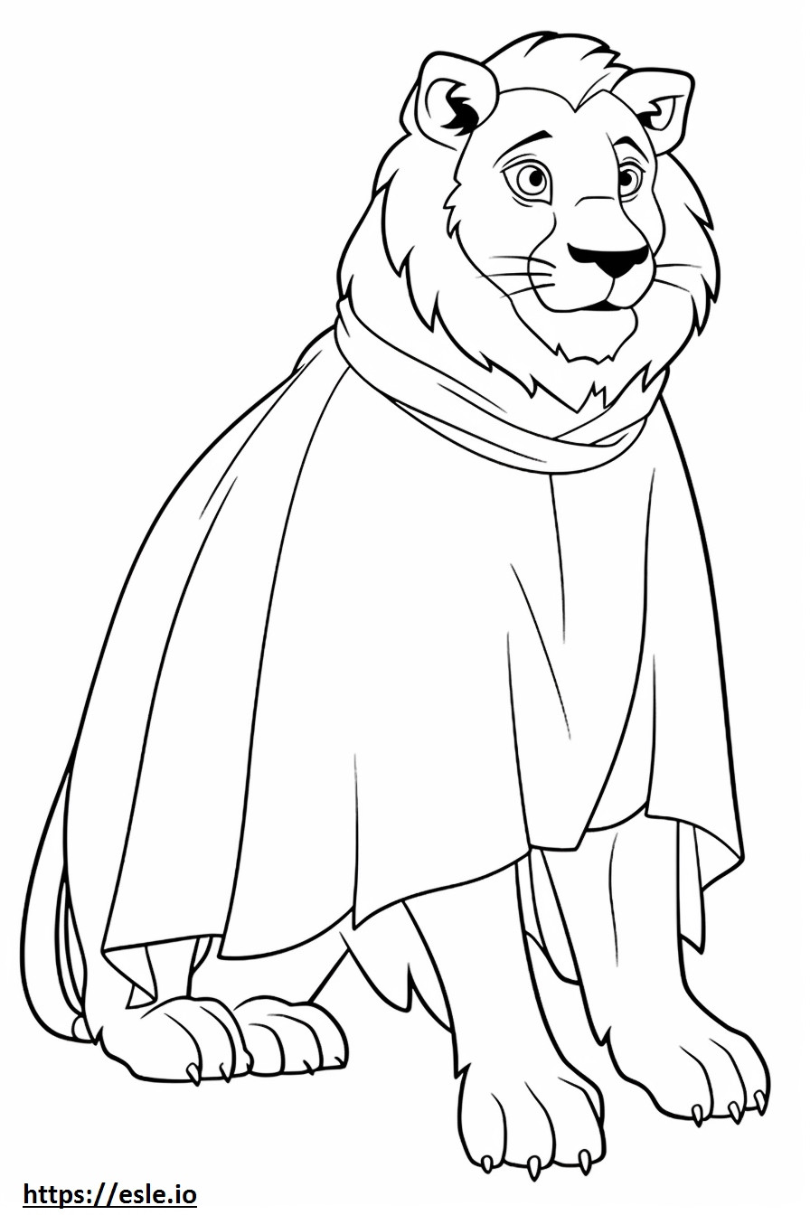 Cape Lion Playing coloring page
