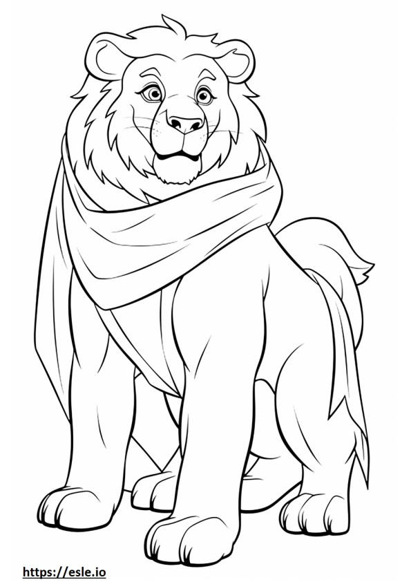 Cape Lion Playing coloring page