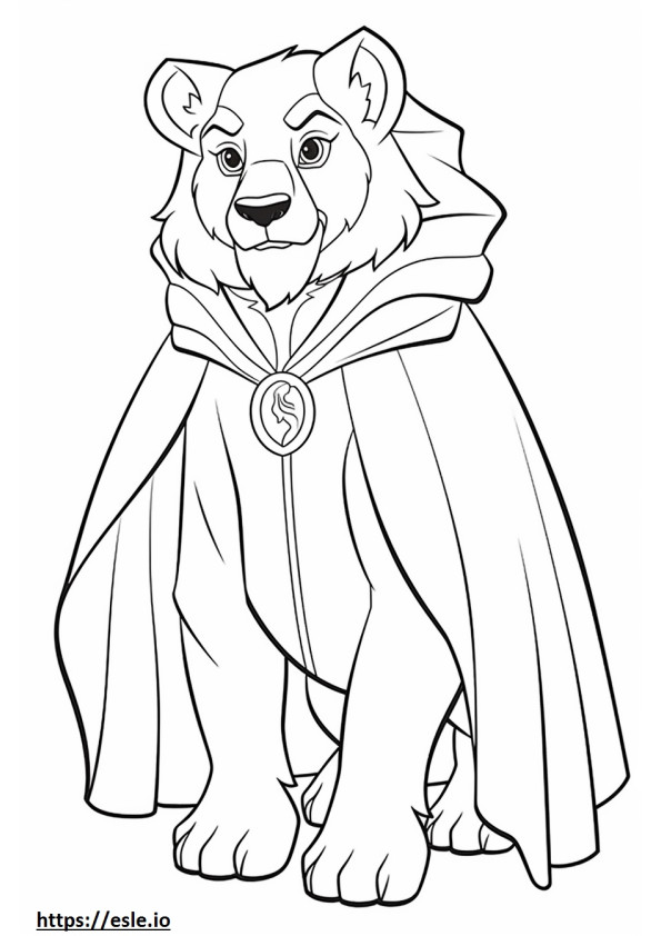 Cape Lion Friendly coloring page