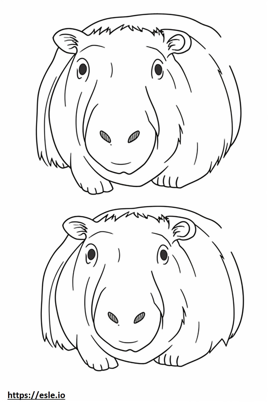 Capybara smile emoji coloring page
