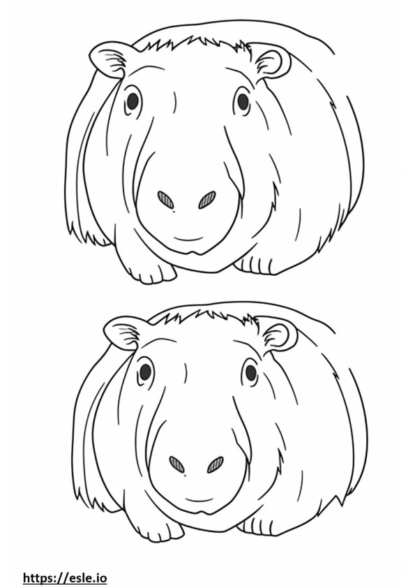 Emoji cu zâmbet capibara de colorat