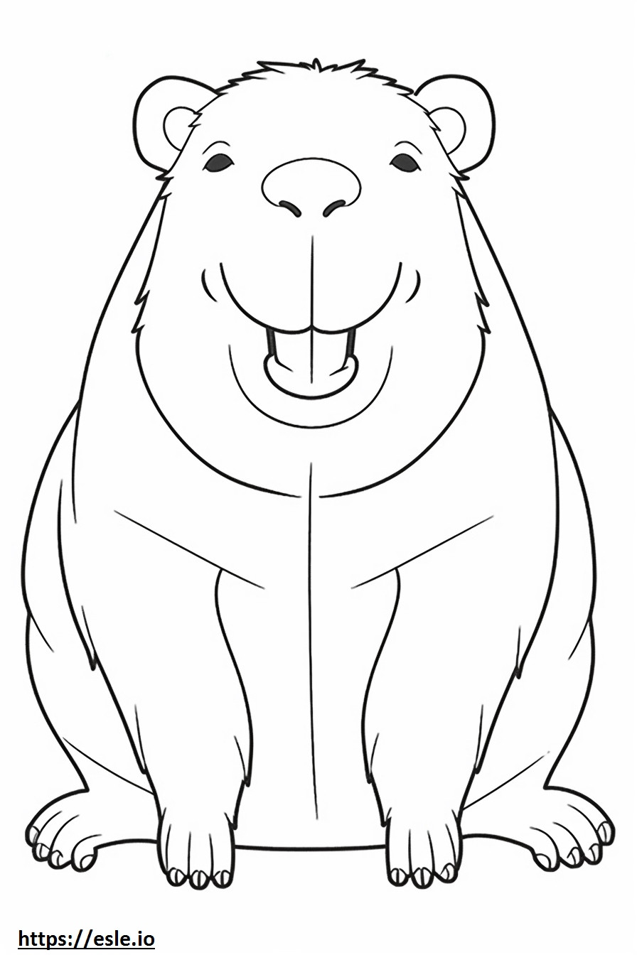 Coloriage Emoji sourire Capybara à imprimer