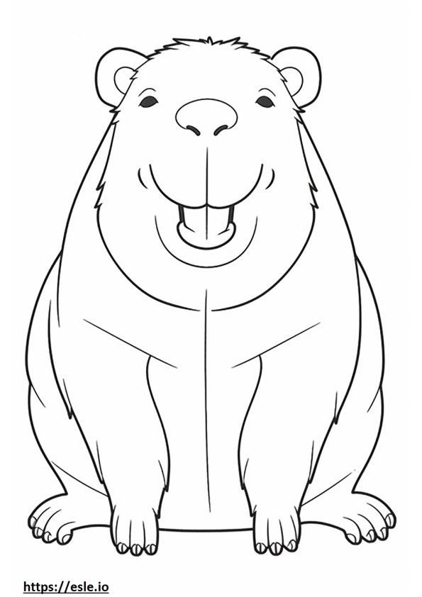 Capibara-glimlachemoji kleurplaat