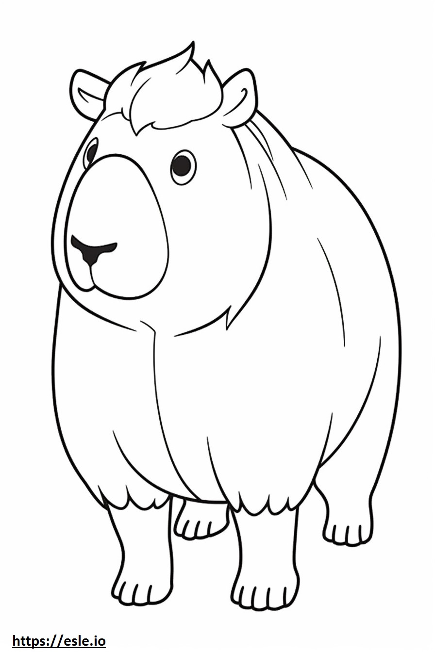 Capybara Kawaii coloring page