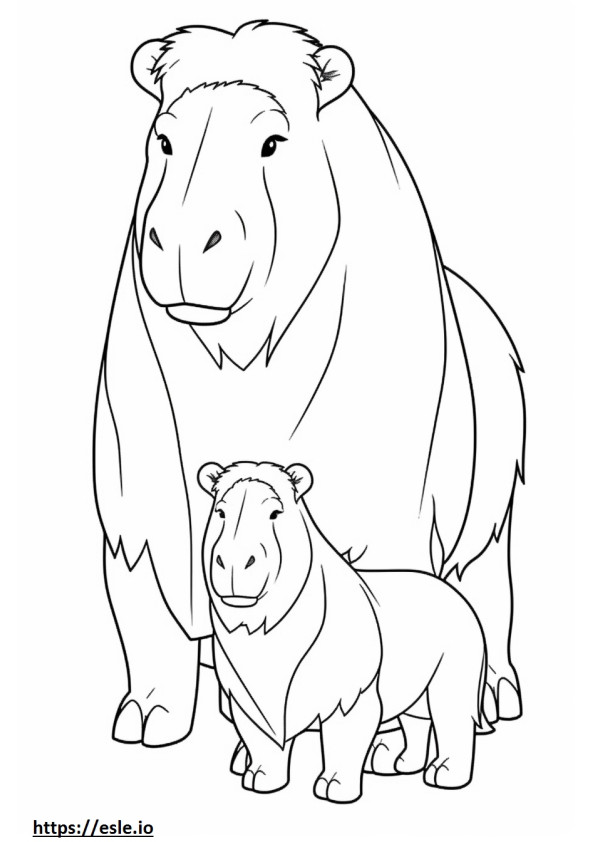 Capybara Kawaii coloring page