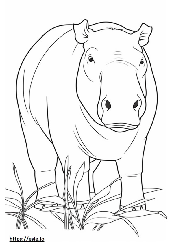 Capybara Friendly coloring page