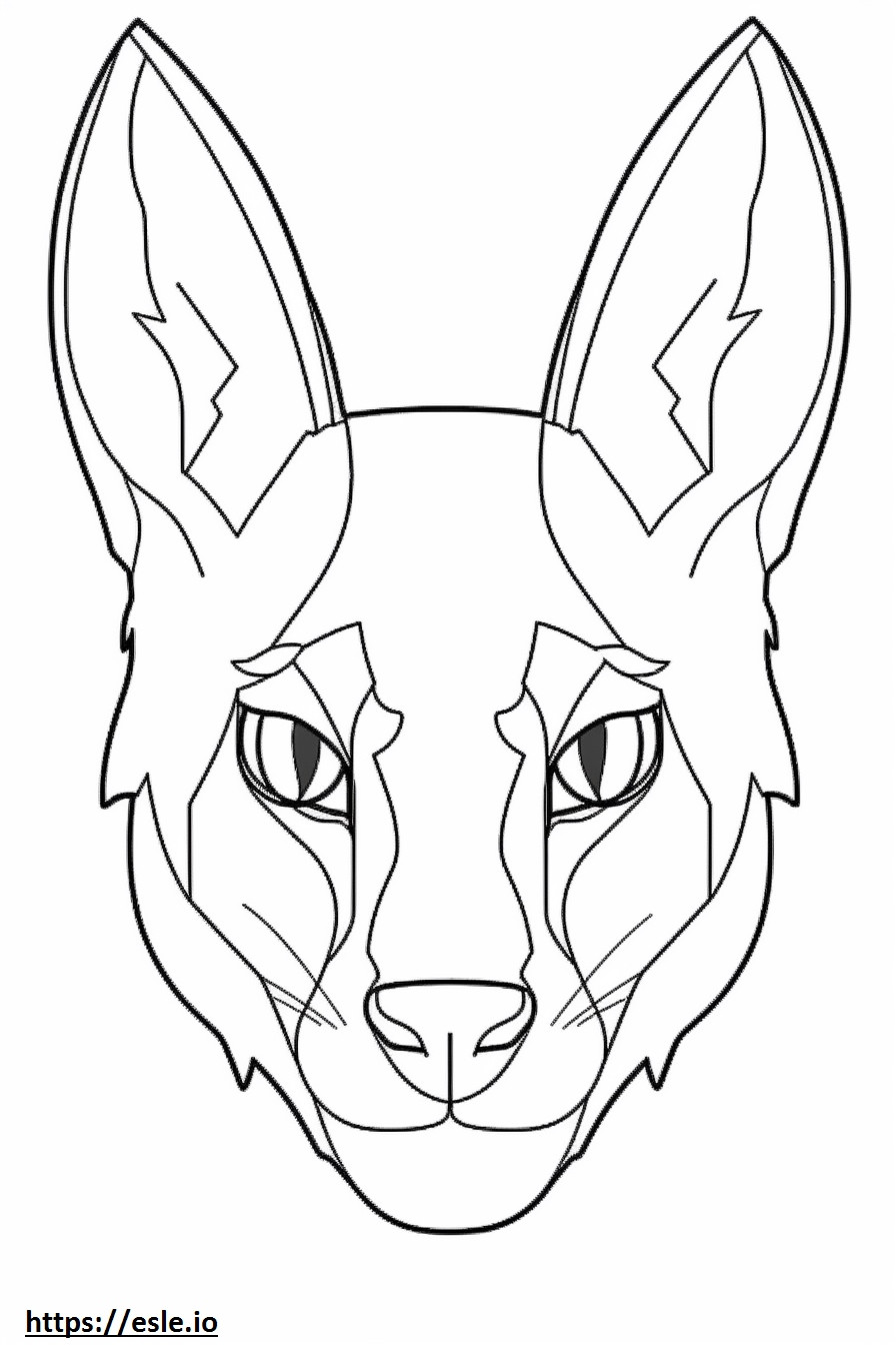 Caracal face coloring page