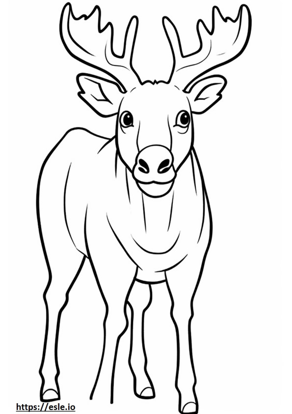 Caribou face coloring page