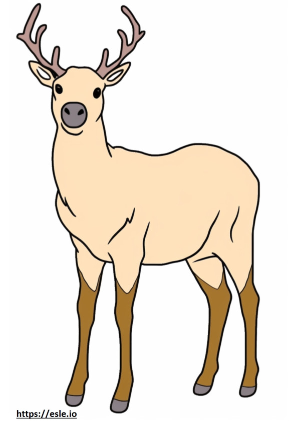 Caribou baby coloring page